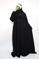 Abaya pour femmes, élégante, écologique, en polyester, antistatique, respirante, extensible dans quatre directions, col en V, manches longues, maxi, légère, style parapluie