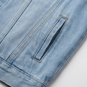 Chaqueta Vaquera para Hombre, Cuello Alto, Bolsillos Laterales, Logotipo Personalizado, Manga Larga, Superventas, Moda Casual, Colección de Prendas Exteriores - Product Image 5