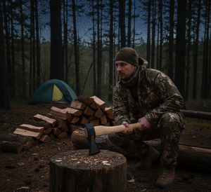 ขวานวiking แท้ ทำจากเหล็กกล้าคาร์บอนสูงเกรดอุตสาหกรรม ลายสลัก สำหรับจำลองการใช้งาน แคมป์ปิ้ง ล่าสัตว์ และเอาตัวรอด - Product Image 3