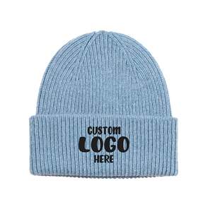 Gorro de punto cepillado OEM con logotipo personalizado, gorro cálido a rayas para hombre - Product Image 4