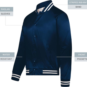 แจ็คเก็ตผ้าแคนวาสแบบ Letterman คุณภาพสูง สไตล์วินเทจ ปักโลโก้ ปิดกระดุมเม็ดเดียว ระบายอากาศได้ดี เป็นมิตรกับสิ่งแวดล้อม ทันสมัย - Product Image 6