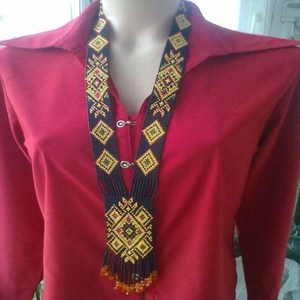 Designer or et boule noire pierres précieuses perlées colliers d'été à la mode pour les femmes filles portent dans la fête de mariage - Product Image 3