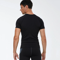 Vêtements de sport d'été pour hommes, t-shirt de compression, hauts élastiques à séchage rapide avec design athlétique imprimé