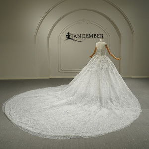 Jancember GT26061 Vestido de Novia Sofisticado con Cuello <span class=keywords><strong>Barco</strong></span>, Corte Imperio y Pedrería, con Chal - Product Image 3