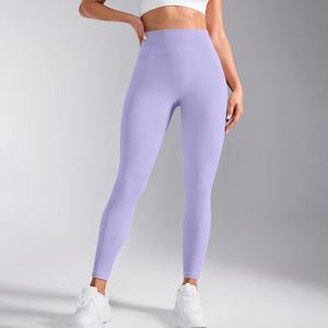 Leggings élastiques sans couture pour femmes, taille haute, pantalon de sport ajusté pour la remise en forme, la course à pied, la salle de sport, avec couleur personnalisée et étiquettes privées - Product Image 5