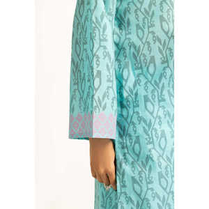 ชุดสูทผ้าซาตินสีฟ้าอควาพิมพ์ลาย 3 ชิ้น สำหรับผู้หญิง สไตล์ลำลองสำหรับใส่ทำงาน ตกแต่งด้วยกระดุม เหมาะสำหรับฤดูร้อน - Product Image 5