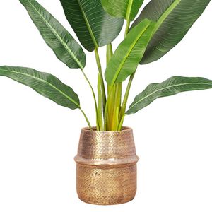 Maceta de latón de diseño tradicional con un aspecto degradado ideal para mejorar el jardín de su hogar o el espacio al aire libre - Product Image 4