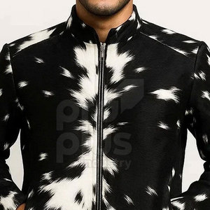 Veste en cuir de vachette pour homme de qualité supérieure, durable, logo sur le devant, respirante et écologique, design robuste et tendance - Product Image 5