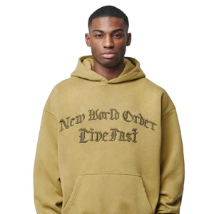 Sudadera con Capucha para Hombre, 100% Algodón, Estilo Urbano, de Alta Calidad, con Bordado Personalizado, Impresión, Ecológica, Transpirable, de Felpa - Product Image 1