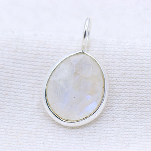925 argent Sterling massif plaqué or naturel arc-en-ciel pierre de lune pendentif à breloque à la main bijoux de luxe cadeau Collection en gros - Product Image 4