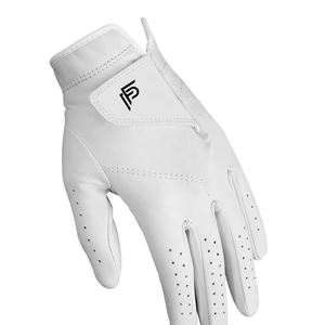 Guantes de golf unisex OEM Material de cuero genuino blanco y negro Cuero suave para tamaños de mano Hecho en Pakistán - Product Image 4