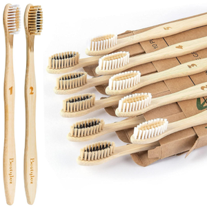 Brosse à dents en bambou avec emballage Vente en gros Charbon de bois organique biodégradable réutilisable OEM souple en bambou personnalisé - Product Image 4