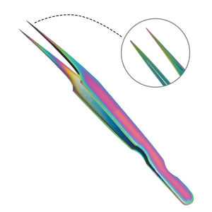 Pince à épiler d'extension de cils avec fibre Grip Meilleure qualité Logo personnalisé Pince à épiler en acier inoxydable Extensions de cils Bonder - Product Image 4