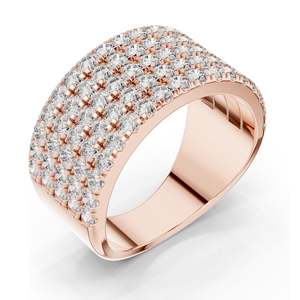 2.13 CT Total Lab Diamond Wide Pav Band <b>Ring</b> for Women VVS-VS EF Clarity 18KT, 14KT, 10KT <b>Gold</b> & 925 Silver Rose, - Product Image 4