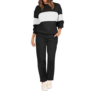 Conjuntos de salón de tejido transpirable de algodón 100% de lana de dos piezas de gran tamaño para hombre, ropa de abrigo suelta - Product Image 1