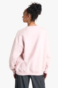 Vente en gros fabrication sweat-shirt surdimensionné pour femmes col rond épaules tombantes respirant impression de logo personnalisé Service OEM - Product Image 2