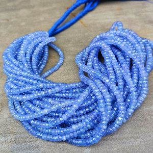 Tự Nhiên Tanzanite Mặt Rondelle Đá Quý Hạt Sợi Chuỗi 3-4Mm Loose Hạt Rất Nhiều Cho Đồ Trang Sứ<span class=keywords><strong>c</strong></span> Vòng Đeo Tay Làm Trong Số Lượng Lớn Giá - Product Image 1