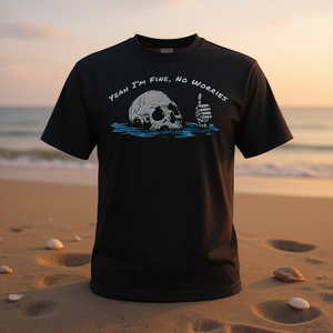 Sì, sto bene, non mi preoccupo, maglietta vintage con citazione di umorismo sulle tesche - Product Image 3