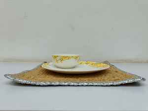 Napperon carré en 100% Jute fait à la main avec bordure argentée, vaisselle de 12 pouces x 12 pouces, vente en gros - Product Image 2