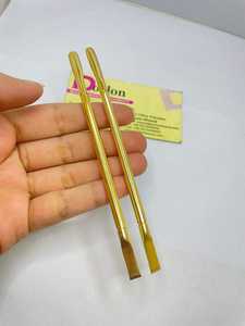 Outil de manucure à marque privée, pousse-cuticules doré en acier inoxydable, double extrémité cuillère et plat, bâtonnet à ongles, outils de nail art - Product Image 3