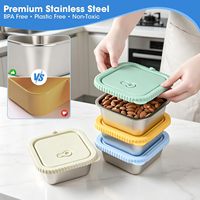 Roestvrijstalen broodtrommels, herbruikbare voedselcontainers met deksels, lunchbox, broodtrommel voor snacks & fruit