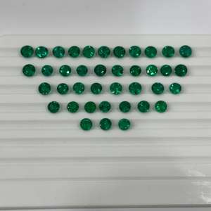 อัญมณีสีเขียวมรกตเกรด AAA พลอยธรรมชาติสีเขียวมรกตตัดสดใสหลวมรอบดวงตาสะอาดปรับขนาดวัสดุคริสตัล - Product Image 2