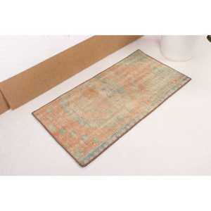 พรมวินเทจสไตล์ตุรกี ขนาด 1.5x2.8 ฟุต สีน้ำตาล-น้ำเงินล้วน - Product Image 4