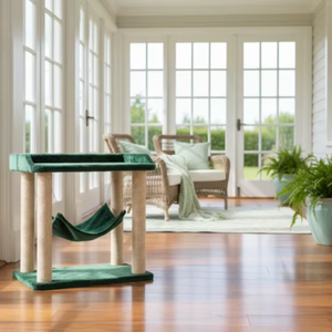 ที่นอนแมว Amistar Emerald Meadow คุณภาพสูง พร้อมที่ลับเล็บแบบเปลญวน สำหรับแมวทุกขนาด - Product Image 6