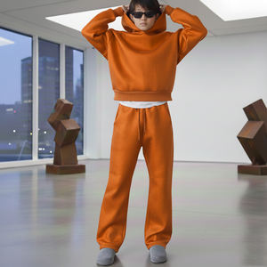 Ensemble de survêtement unisexe streetwear d'hiver, sweat-shirt ample et pantalon de survêtement pour hommes, haute qualité, 100% coton molletonné, surdimensionné, respirant - Product Image 6