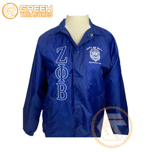 เสื้อแจ็กเก็ตทีมโรงเรียน Zeta phi Beta ผ้าซาตินระบายอากาศได้ดีปักลายตัวอักษรซับในผ้าไหม - Product Image 1