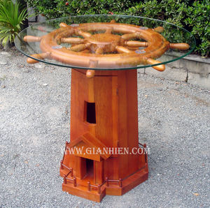 El fabricante de Gia Nhien aprueba el diseño personalizado MESA DE RUEDA DE BARCO bajo CON GABINETE _ MODELO DE ARTESANÍA DE MADERA DE ALTA CALIDAD - Product Image 3