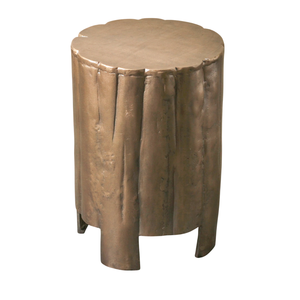 Tabouret d'appoint moderne et élégant en métal doré antique, console durable avec incrustations d'os pour salon, chambre à coucher, style d'accentuation d'intérieur - Product Image 2