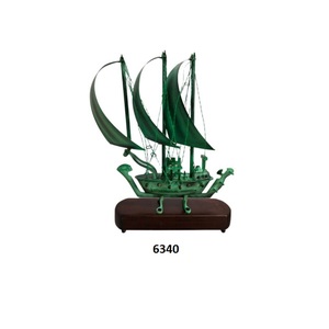 Pièce maîtresse décorative de bateau en laiton de haute qualité Offre Spéciale avec base en bois pour la décoration de la maison et du bureau - Product Image 3