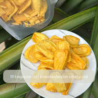 Chips de Jackfruit Séché Croustillant du Vietnam 100% Jackfruit Frais Saveur Sucrée Sans Sucre Texture Moelleuse Snacks Fruits et Légumes OEM