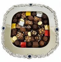 Plateaux de service en métal, nouvelle conception, vente chaude, avec bols pour servir des chocolats et des desserts, fabriqués en acier et en laiton