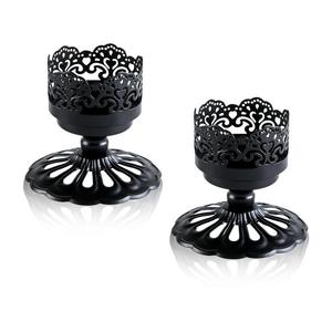 Bougeoir pour l'éclairage et la décoration de la maison Ensemble de bougeoirs en métal Finition antique élégante Bougeoir décoratif - Product Image 2