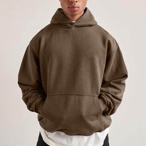 2025 sweat à capuche lourd Streetwear personnalisé 100% coton goutte épaule plaine français éponge épais blanc surdimensionné sweats à capuche pour hommes - Product Image 2
