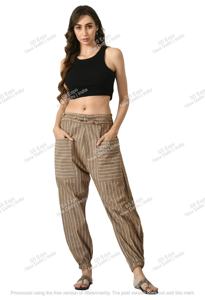 กางเกงฮาเร็ม Aladdin สำหรับผู้หญิงเป็นมิตรกับสิ่งแวดล้อมซักได้สไตล์คลาสสิกฤดูหนาวผ้ากระโดดโยคะ Hippy Boho ตรงแบนราบ - Product Image 4