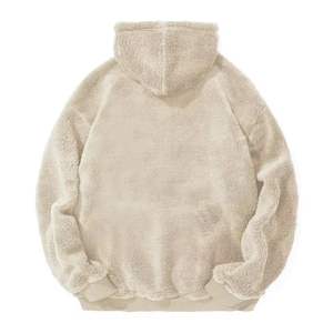 New Arrival Customized 100% Cotton Sherpa Fluffy Fleece Thick <b>Fur</b> Breathable Autumn Men's Pullover <b>Hoodie</b> Sweatshirt - Product Image 6