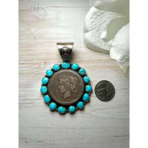 Pendentif Eleanor Richards Kingman avec turquoise et technologie d'incrustation en argent sterling - Product Image 2