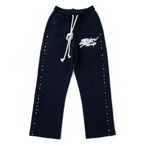 Pantalons de survêtement unisexes de haute qualité avec logo brodé personnalisé, style vintage, strass, 100% coton molletonné 400 g/m² pour hommes et femmes - Product Image 4