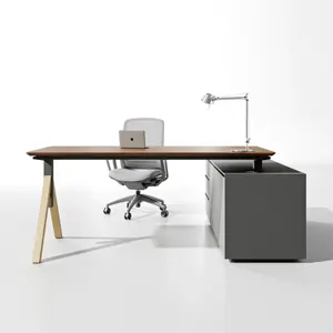 Изготовленный на заказ современный роскошный L-образный деревянный менеджер, офисная мебель, офисная мебель, высокое качество, современные офисные столы
