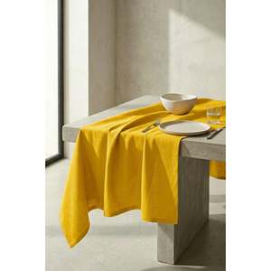 Be-28459-Ye Chemin de table 100% coton jaune uni 40*140 cm - JAUNE - Product Image 1