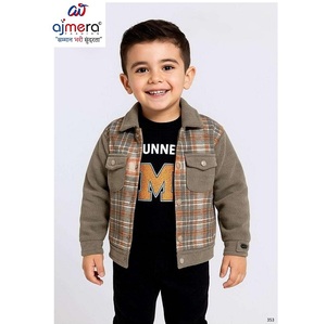 Veste en velours côtelé à carreaux pour garçons Ajmera, vêtement d'extérieur d'hiver élégant et décontracté, confortable et tendance pour enfants - Product Image 1