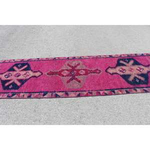 3x10.6 ft Turkish Vintage Rug, <b>Runner</b> Rug, <b>Red</b> Herki Camouflage Rug - Product Image 3