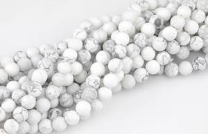 Cuentas Sueltas de Howlita Natural Blanca Redonda y Lisa de Alta Calidad UDGEMS para la Fabricación de Joyas, Tamaño Mixto de 5-8 mm - Product Image 4