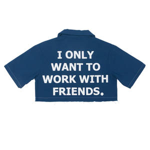 OEM ODM personalizado para mujer recortada de manga corta camisas de trabajo con bordado Impresión de negocios corporativos Oficina Blusa Proveedor - Product Image 5