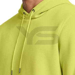 Vente en gros de sweat à capuche pour homme en coton avec logo personnalisé pull en molleton élégant à manches longues avec cordon de serrage solide délavé à capuche élégant - Product Image 4