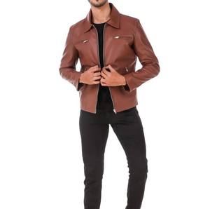 Blouson en cuir personnalisé pour homme avec logo sur mesure, style designer vierge, grandes tailles, vêtement d'extérieur, vente en gros OEM, directement de l'usine - Product Image 5