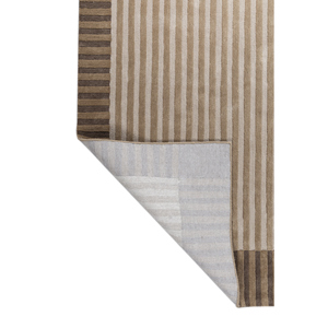 Tapis tufté à la main Caliedo en laine et viscose rayé ivoire, rectangulaire 4m pour salon, épaisseur 10mm pour adolescents - Tnq-3309 - Product Image 5
